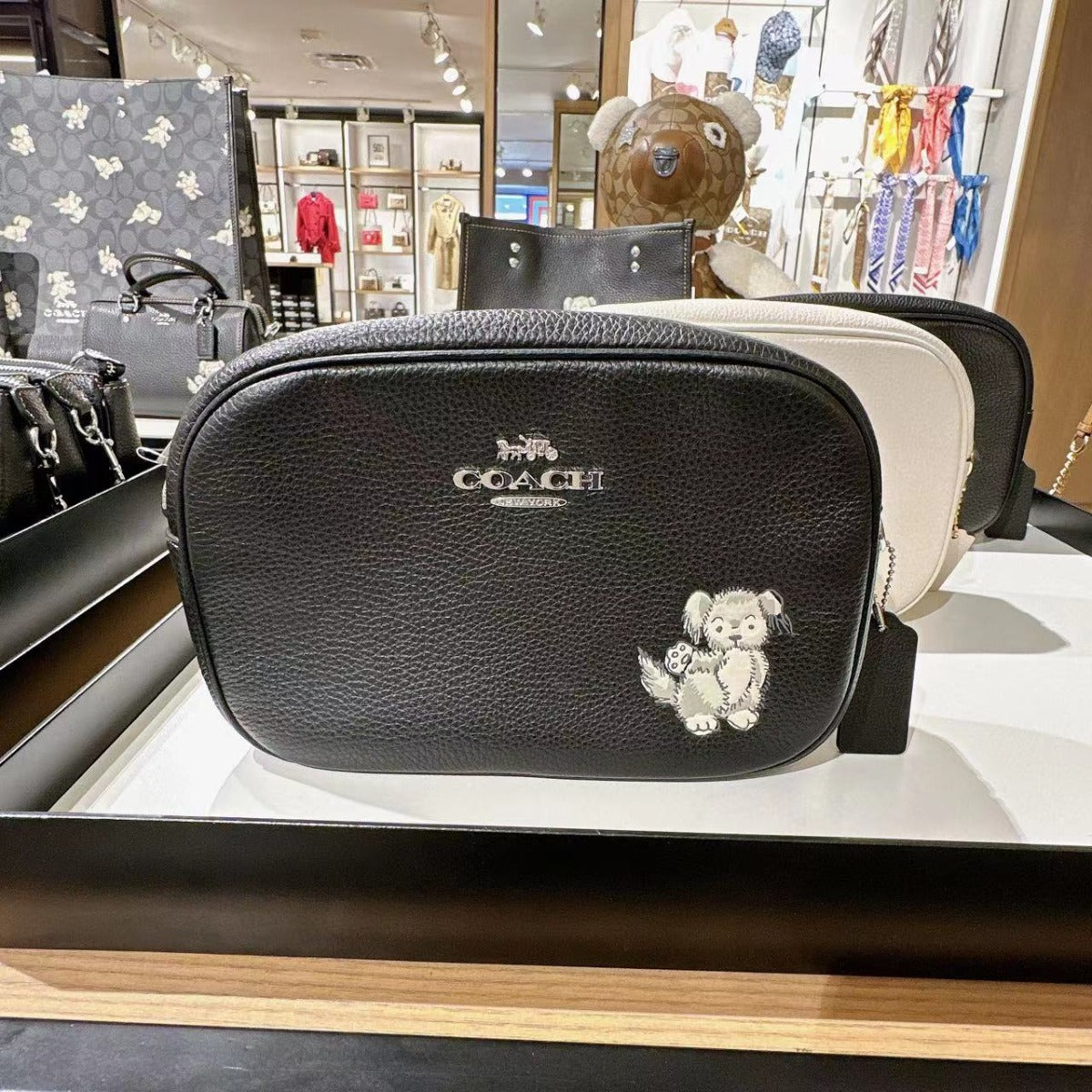Coach CC791 Jamie Camera Bag With Happy Dog In Silver/Black Multi Coach CC791 Jamie Camera Bag With Happy Dog In Silver/Black Multi